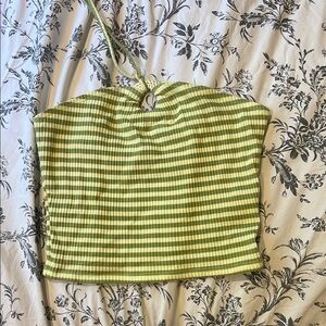 Forever 21 Green Ribbed Crop Tank Top